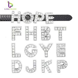 130pcs 8mm Full Rhinestone English Alphabet A-Z DIY Slide letters slide letter Charm fit Bracelet wristband LSSL01 130 CJ191116180Z