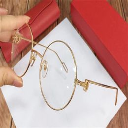 New fashion designer frame round k gold retro vintage style 0158 unisex optical glasses outdoor style can do prescription glasses319j