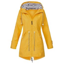 Womens Raincoat Jacket Forest Women Waterproof s Outdoor Long Autumn Winter Coat S5XL Y200324251v