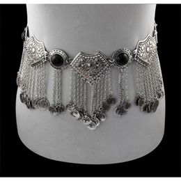 Turkish Gypsy Silver Belly Chains Boho Ethnic Jewelry Sexy Bikini Waist Dance Coin Dress Belt Belly Piercing Tribal Jewelry T200502851