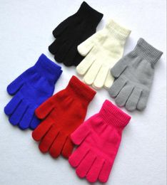 adult Winter warm knitted gloves for kids boys girl five finger magic gloves outdoor sport fitness mittens for children women whol1993271