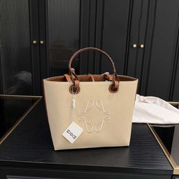Fashion Canvas Bag Tote Bag Laptop Designer Handbag Hand Woven Handle Messenger Borsa Di Design Totes Women Shopping Beach Shoulder Bags