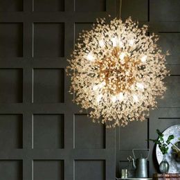 Modern Crystal Dandelion LED Chandelier Lighting Pendant Lamp For Living Room Dining Room Home Decoration Pendant Hanging Light238M