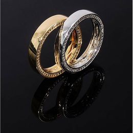 Mens 925 Sterling Silver 360 Eternity Rings Micro Pave Cubic Zirconia Gold Silver Simulated Diamonds Hip hop Ring Size#7-11278p
