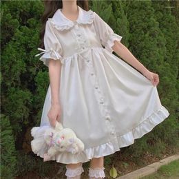 Party Dresses Japanese Style Princess Ruffles Dress Pullover White Preppy Lolita Daily Clothes For Teenager Vintage Gothic Victorian