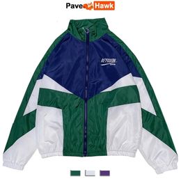 Men's Jackets Patchwork Varsity Jacket Men High Street Sping Thin Windbreaker Loose Coats Women Autumn Letter Embroidery College Jackets 231213