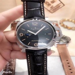 Classic Men Automatic Mechanical Sapphire Silver Stainless Steel 3 Day Luminous 1950 Sport Watch Blue Black Leather Wristwatches219B