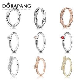 DORAPANG 925 Sterling Silver & 14K Gold Colour Rings For Women Rose Gold Drops Of Fashion DIY Pan Ring Factory Whole266t