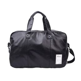 Duffel Bags Large Men PU Leather Travel Duffle Bag Women Hand Luggage Waterproof Sports Gym Weekend Handbag Business Mochilas238e