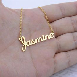 Custom Name Necklace vintage Actual Handwriting Signature Pendant Necklace Women Men Choker Jewellery Friendship Gift For Her309s