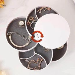 Jewelry Pouches X5QE MultiLayer Storage Rotating Plastic Stand Earrings Ring Box Display Case Earring Desk