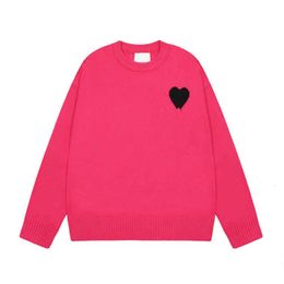 Amis Sweater Fashion Amisweater Paris Cardigan Mens Women Designer Knitted Shirts High Street Printed a Heart Pattern Round Neck Knitwear Men Am i Jumper Jd8r