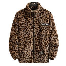 Men's Jackets Autumn Soft Leopard Jacket Men And Women Baggy Outerwear Fashion Korean Streetwear Zip Up Coat Clothing Tops Male Plus Size 4XL 231214