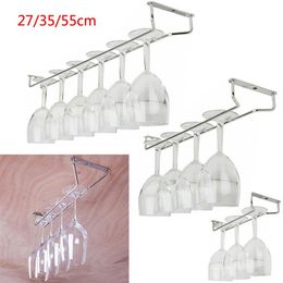 US STOCK 27 35 55cm Wine Glass Hanger Rack Stemware Home Bar Pub Holder Stainless Steel284t