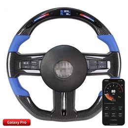 LED Light Up Steering Wheel Fit for Ford Mustang Real Carbon Fibre