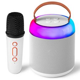 Karaoke Machine with Wireless Microphones for Kids Adults Portable Bluetooth Speaker Toy with Colorful Lights for Christmas Birthday Gift Home Party Ideas