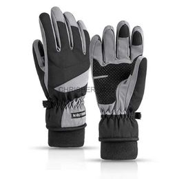 Ski Gloves Ski Gloves Winter Men Waterproof Motorcycle Gloves Outdoor Sports Thermal Fleece Cycling Gloves Touch Screen Full FingersL23118