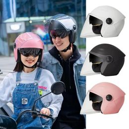 Ski Helmets Open Face Motorcycle 34 Dual Lens Visors Fashionable Electric Bicycle Scooter Safety Helmet For Mens And Womens 231213