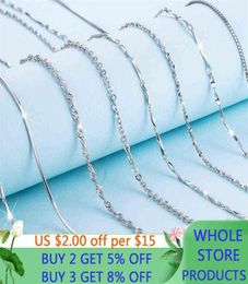 with Cericate Thin Real 925 Sterling Silver Chain Necklace Women Girls Kids Children Fine Jewellery no Fade Allergy 218Z3963005