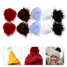 Pendant Necklaces 10 Pcs Hat Fluffy Pompoms Crafts Detachable Accessories Artificial Fur Crafting Hats