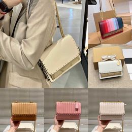 Flap Small Square Bag Fashion Print Splice Klare Underarm Bag Classic Designer Organ Bag Rivet Chain One Shoulder Messenger Bags 231215