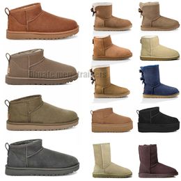 Women Winter Ultra Mini Boot Designer Australian Platform Boots Leather Warm Ankle Fur Booties Australie Ankle tasman Mustard Seed Tazz Slipper Ugboots