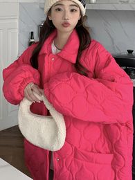 Women's Down Parkas Down Coats Women Korean Fashion Sweet Kawaii Casual Oversized Jackets Autumn Winter Windproof Warm Single Breasted Outerwear 231213