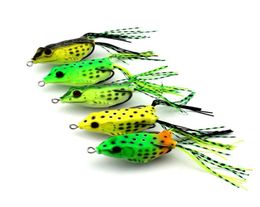 HENGJIA Soft Frog fishing lure 6cm 12g 5 colors with Skirt Feather Fiishing Tackle Boxed Artificial pesca fishing bait30393239803576