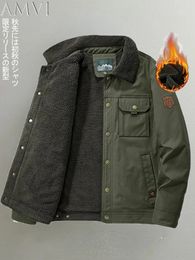 Men's Jackets Fashion Men Fleece Winter Thicken Warm Parkas Outdoor Casual Multiple Pockets Loose Coats Male Big Size 6XL 231214