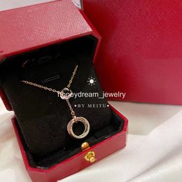 Trinity Necklaces alloy white Factory designer jewelry diamond custom Rose gold platinum gold tri-color ring