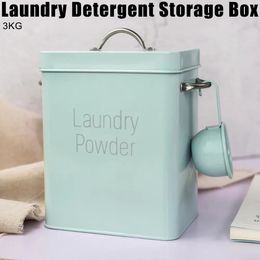 Kitchen Storage Organisation Snack Container Washing Powder Barrel Grain Case 3KG Household Laundry Detergent Box with Measuring Cup 231213
