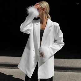 Women's Suits Autumn B Loose White Blazer For Women 2023 Fashion Long Sleeve Solid Jacket Spring Casual Ladies Coats Factory Outlet
