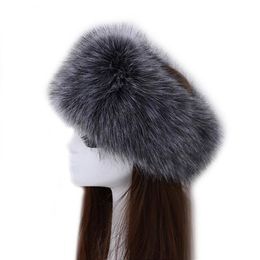 Winter Thick Fox Hair Circle Russian Hat Fluffy Headband Female Fur Headband Furry Headband Wide Headdress Ski Hat Accessories 210247h