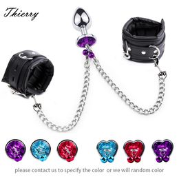 Adult Toys Thierry High-quality Anal Plug to Wrist Bondage Kit Bdsm Restraints Fetish Handcuffs Adult Games Product Sex Toys for Women Men 231214