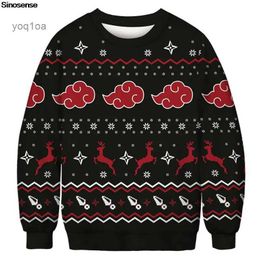 Men's Sweaters Men Women Reindeer Ugly Christmas Sweater New Year Eve Holiday Party Crewneck Sweatshirt 3D Funny Printed Xmas Jumpers TopsL231123