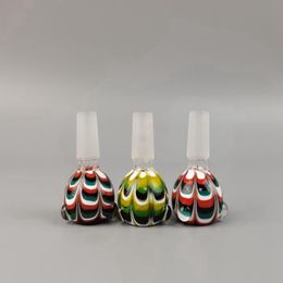 2pcs 14mm bowl glass bowl Male Joint Handle Beautiful Slide bowl piece smoking Accessories For Bongs Water Pipes
