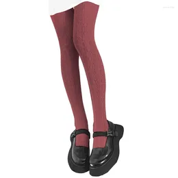 Women Socks Gothic Fishnet Lace Pantyhose Hollow Out Striped Colorful Tights 37JB