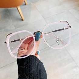Pink Women Sunglasses Vintage Brand Designer Square Sun Glasses Oversize Shades Ladies Big Frame Eyeglasses Korea Fashion Frames311V