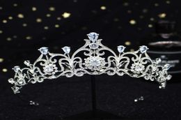 Light Blue Crystal Tiara Crown Princess Bridal Wedding Headband Hair Jewellery Accessories Fashion Headdress Pageant Prom Ornaments 6535331