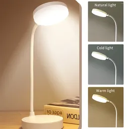 Table Lamps Portable LED Desk Lamp USB Plug Battery Powered Light Support 3 Color Stepless Dimming Eye Protection Bedroom Bedside