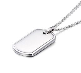 316L Stainless Steel Dog Necklace Pendant Military Card American Soldier Identity Shield Charm For Boy Mens Chain 24 Inch1530361