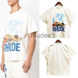 Mens t Shirt Rhude Designer Pure Cotton Tees Street Fashion Casual Couple Matching Short Sleeves S-xl BHN0