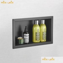 Bathroom Shelves Concealed Matte Black Wall Niche Shower Room Stainless Steel Recessed Box El 211112 Drop Delivery Home Garden Bath H Dhlqm