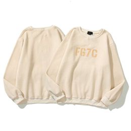 Season 7 Main Line FG7C Flocking Letter Print Reverse Wear Round Neck Pullover with Plush Couple Sweater Autumn/Winter Trend