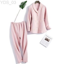 Sleep Lounge Autumn Winter New Pregnant Women Sleepwear Maternity Pyjama Cotton Nursing Pyjamas Pink/Blue Breast Feeding Nightwearzln231214