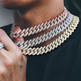 Gold Jewellery Iced Out Rhinestone Cuban Necklace For Men
