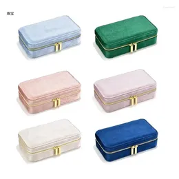 Jewelry Pouches X5QE Portable Velvets Storage Box Rings Necklace Earring Display Cases