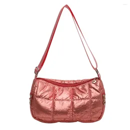 Evening Bags Women Crossbody Checkerboard Quilted Ladies Handbags Cotton-Padded Bag Fashion Casual Simple Elegant Nylon Female