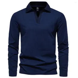 Men's T Shirts Men Long Sleeve Business Casual Tshirts T-shirt 2023 Spring Autumn Male Solid