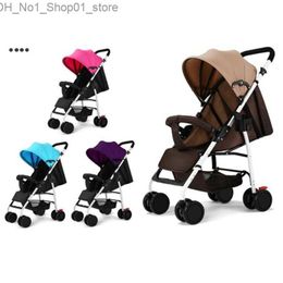 Strollers# Strollers# Folding Car Baby Stroller Ultra Light Portable Sitting Lying Kids Umbrella Cart -proof Children's Carriage Pink Green Q231215